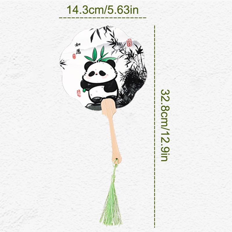 Éventail à main tendance Panda rétro à vent, pompon, danse, éventail à main, cheongsam, costume Tang, accessoires de fête de mariage