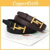 Retro Minimalist And H Shaped Gold Buckle Decoration Women Belt Casual For