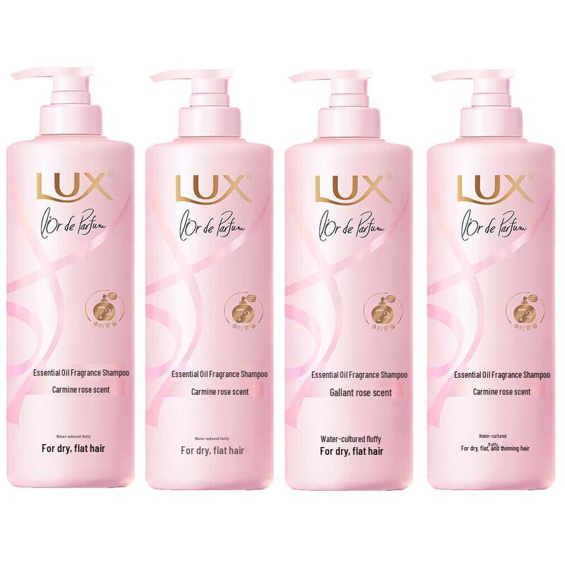 LUX Essential Oil Fragrance Shampoo, Crimson Rose Scent (4x470g)