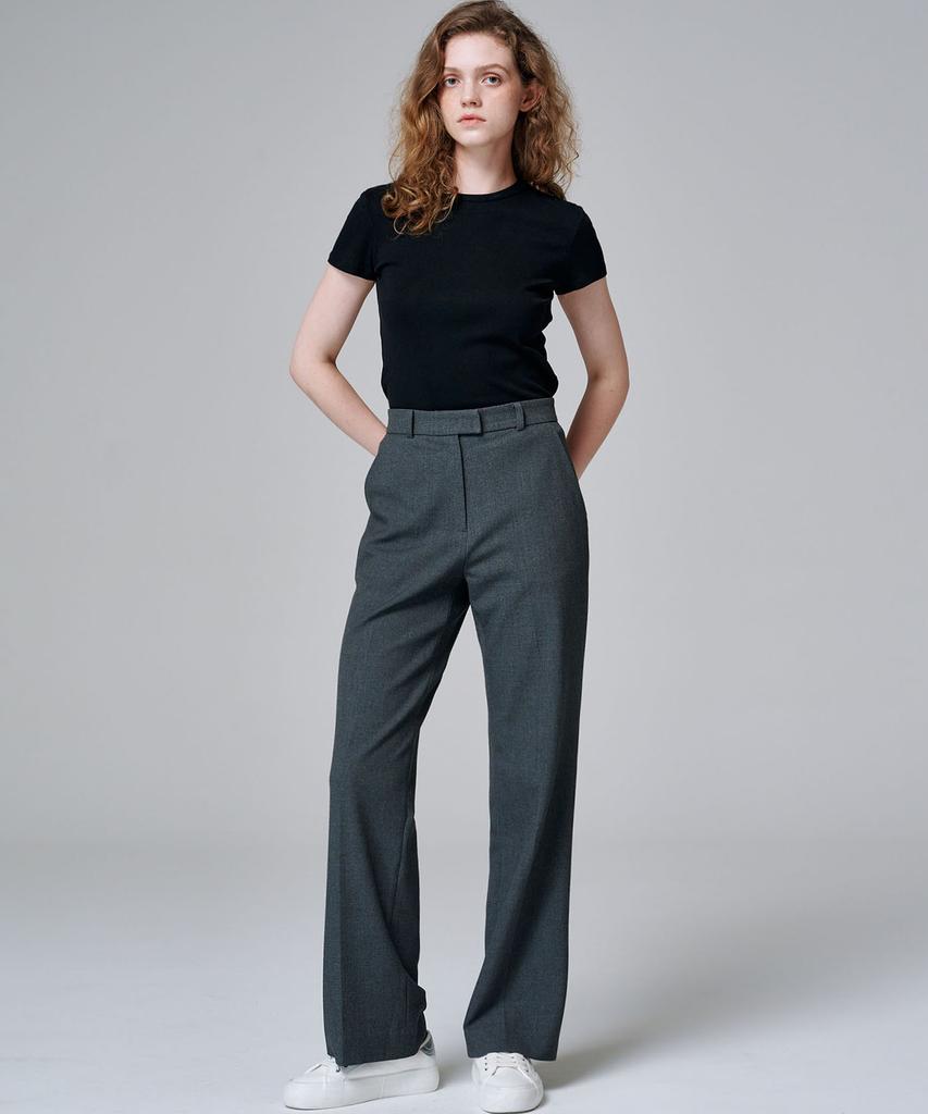 MALOUPE 2115 Stretch Semi-Wide Pants (Dark Gray)