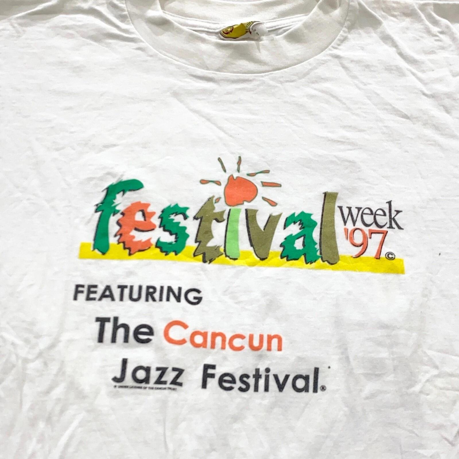 

vintage 1997 CANCUN JAZZ FESTIVAL WEEK T-Shirt MEDIUM/LARGE soft 90s S