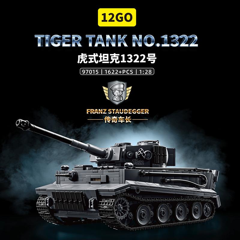 NEW Military Vehicle Blocks MOC Kits Tiger Tank S04/1322 Assembly Model DIY Panzer Bricks Puzzle Toys Adults Collection Gifts