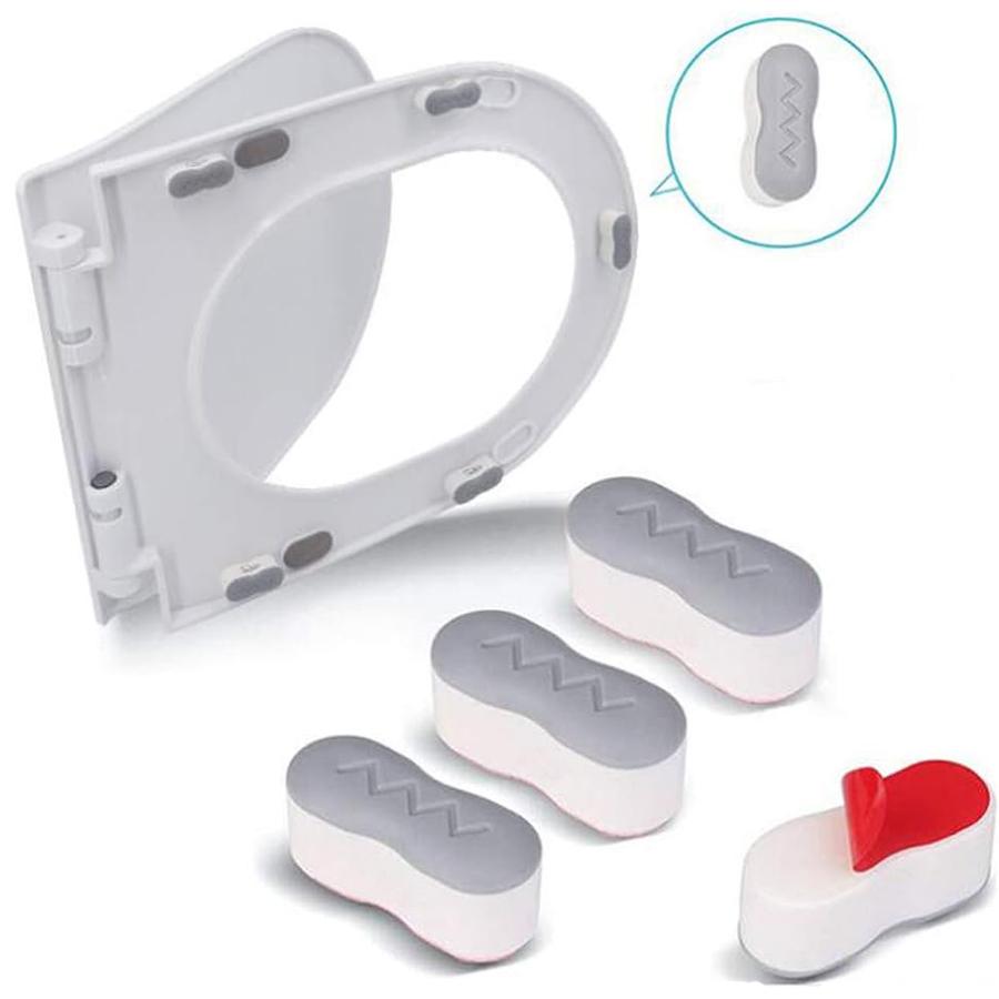 4/24PCS Universal Toilet Seat Protector Pads Non-Slip Strong Adhesive Cushioned for Bidet, Elderly Pregnancy Bathroom Safety