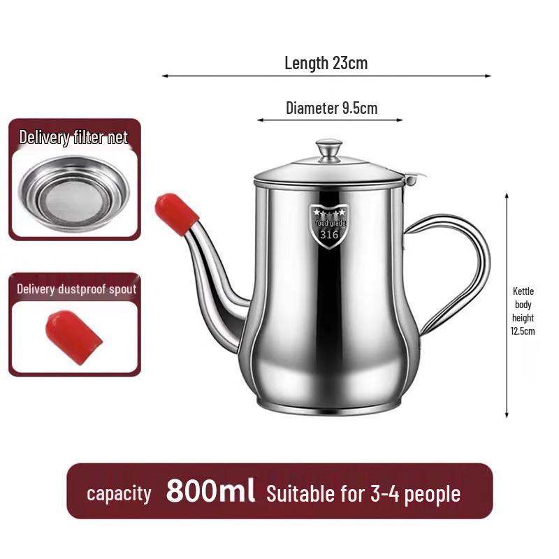 Large Capacity Food Grade Stainless Steel Oil Storage Pot with Kitchen Filter