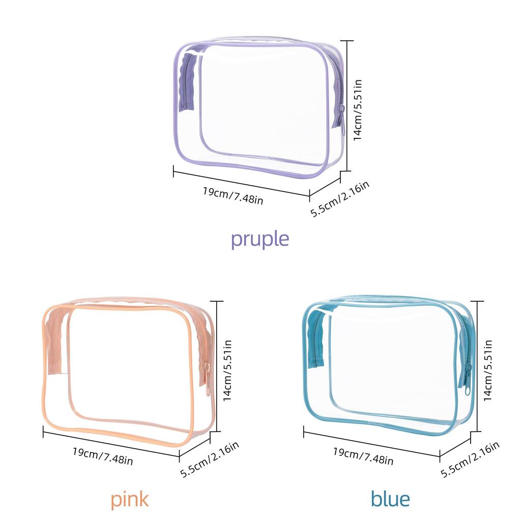 Pvc Transparent Travel Makeup Bag With Multipurpose Storage For Airport Security Screening