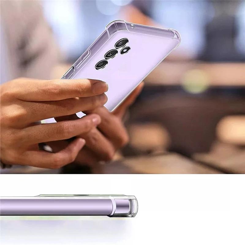Shockproof Clear Soft Silicone TPU Case For Samsung Galaxy S24 S23 A05S A04S A14 A54 A53 Huawei P60 Xiaomi Redmi Note 13 iPhone 15 14 13 Pro Max Cover