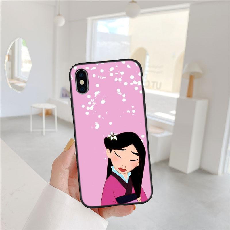 BF83 Mulan Prinzessin Soft Shell Handyhülle für iPhone 16 15 14 13 12 Pro Max Plus Mini