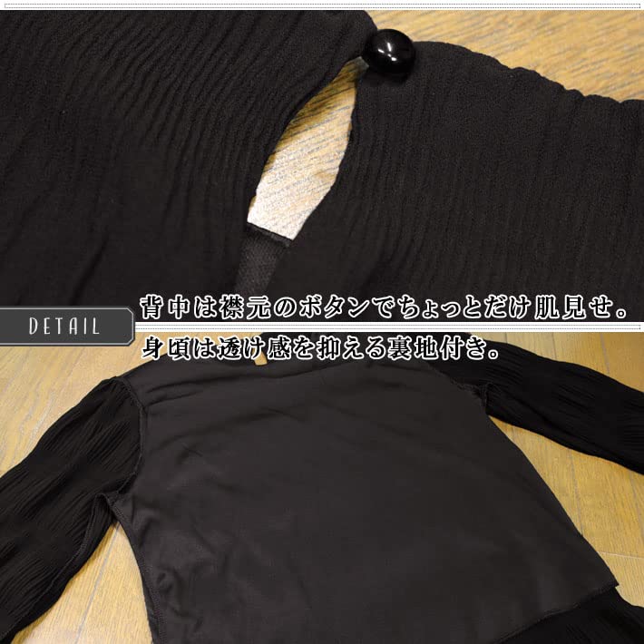 AICA Sheer Pullover Chiffon Shirred Candy Long One Size To Ecru Beige Blouse, Blouse, Blouse, Top, Sleeves, Collarless, Sleeves, Thin, Cool, Sheer,