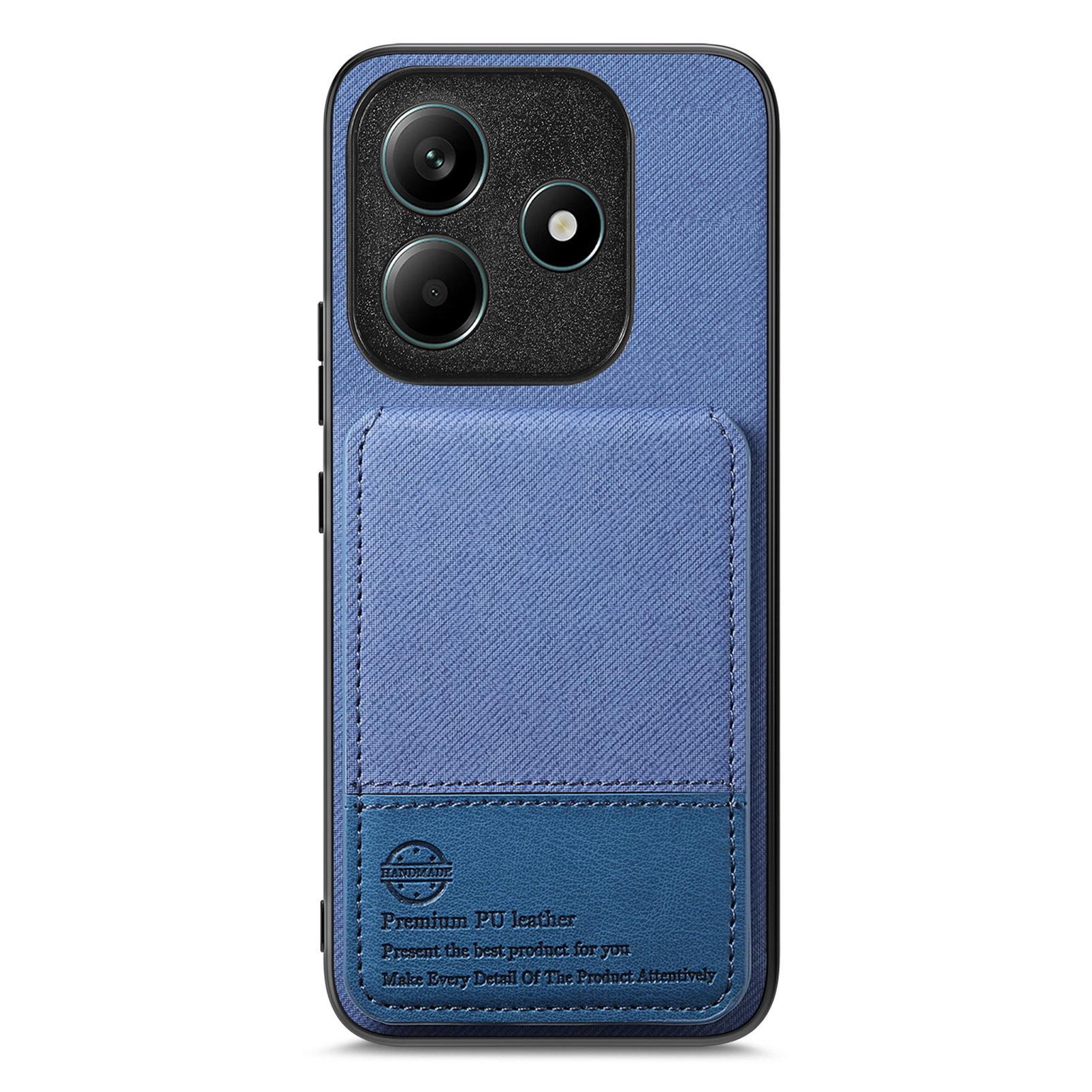 

Чохол для Xiaomi Redmi Note 14 5G З текстурою тканини Шкіра + ПК + ТПУ Блокування RFID Чохол для телефону з тримачем для карток A