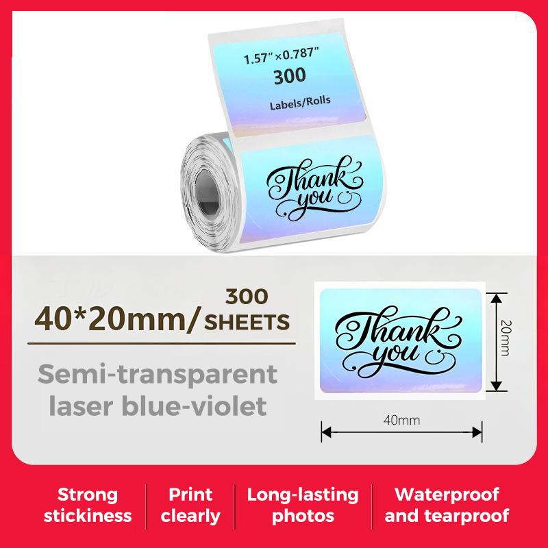 Laser Print Self Adhesive Thermal Label Roll 40x20mm 1 Roll Compatible with M110 M120 M200 M220 Munbyn Printers
