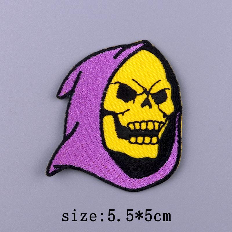 Hip Hop Punk Stickerei-Aufnäher für Kleidung Horror Totenkopf Aufnäher Aufbügel-Aufnäher für Kleidung Thermoklebende Aufkleber Abzeichen