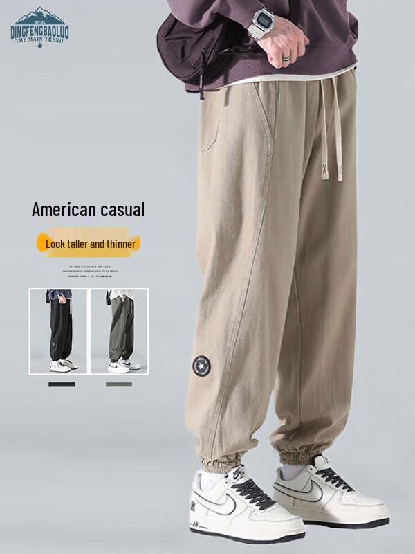 

Dingfengbaoluo Men s Japanese Style Loose Tapered Cargo Pants