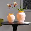 Cream Style Glass Vase Fenton Vintage Luxury Crystal Art Flower Decor for Living Room
