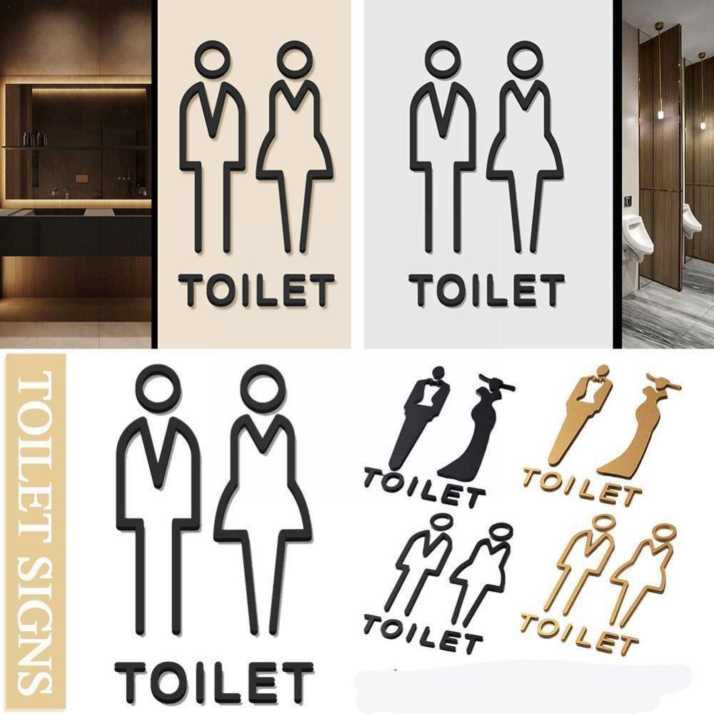 3D Men Women Toilet Signs Acrylic WC Plaque Orientation Sign Wc Signage  Door Plates