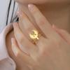 Phoenix Totem Women's Open Ring Stainless Steel Gold Animal Finger Rings Jewelry Gifts Trendy In