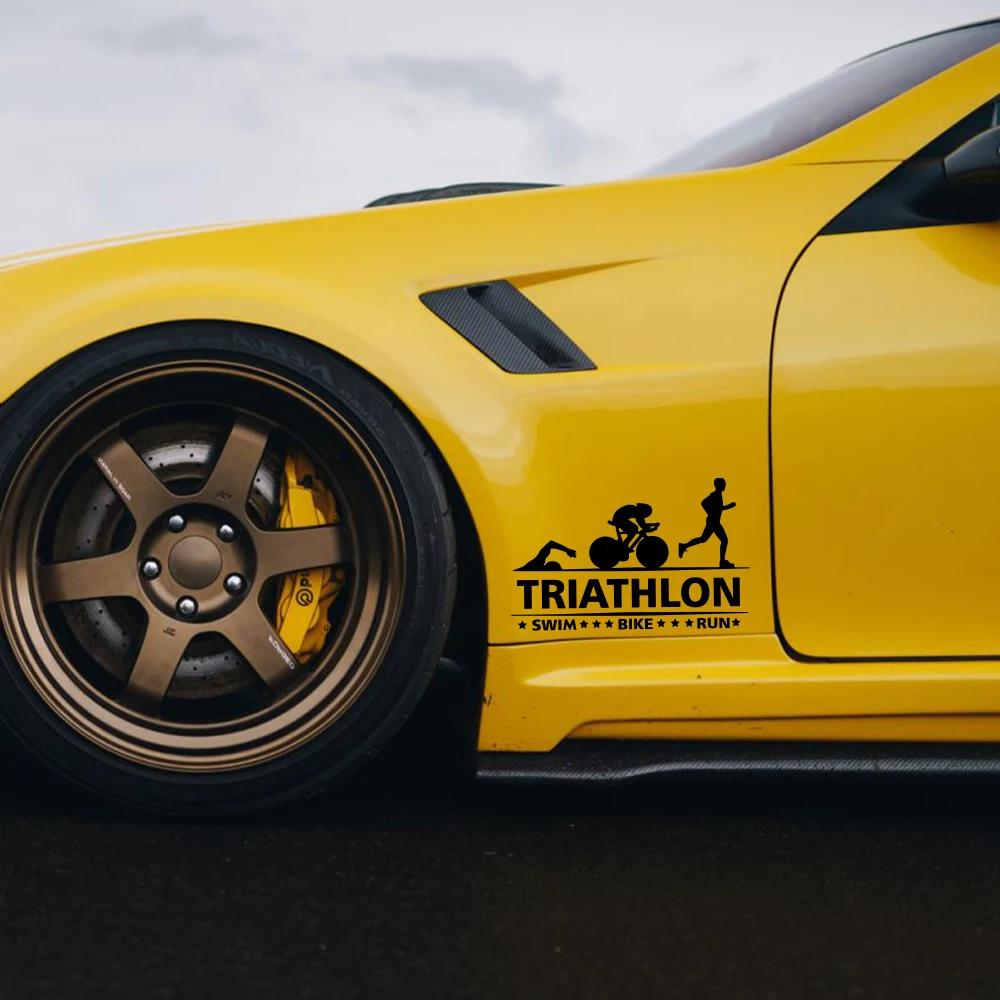 Autolepka Triathlon Plavání Kolo Běh Sportovec Sport Kufr Vinylová Samolepka Motocykly Auto DIY Vnější Dekorace Samolepka Příslušenství