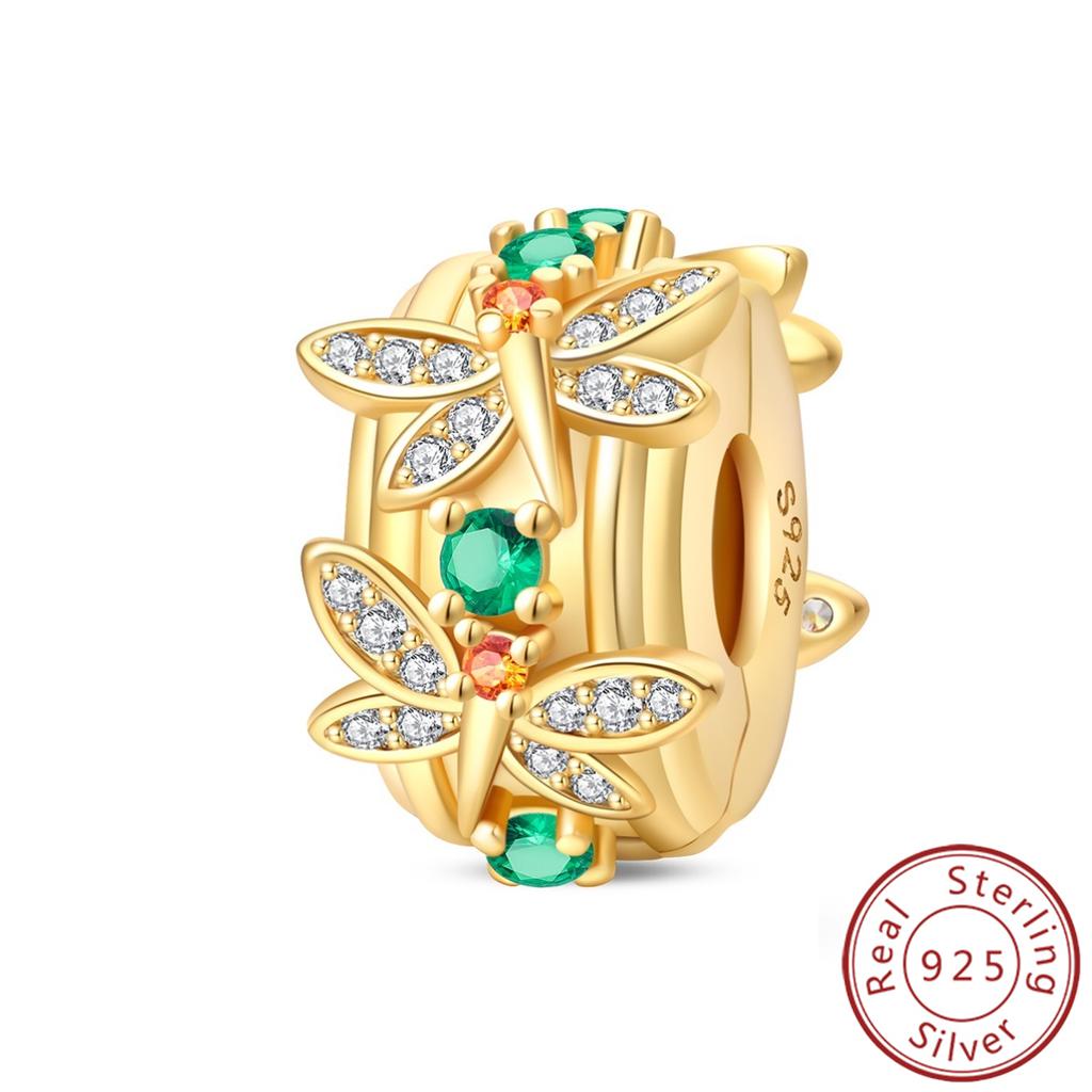 925 Silver Paw Prints Flowers Stars Moon Butterfly Safety Buckle Spacer Beads Fit Bracelets Necklace DIY Jewelry Gifts