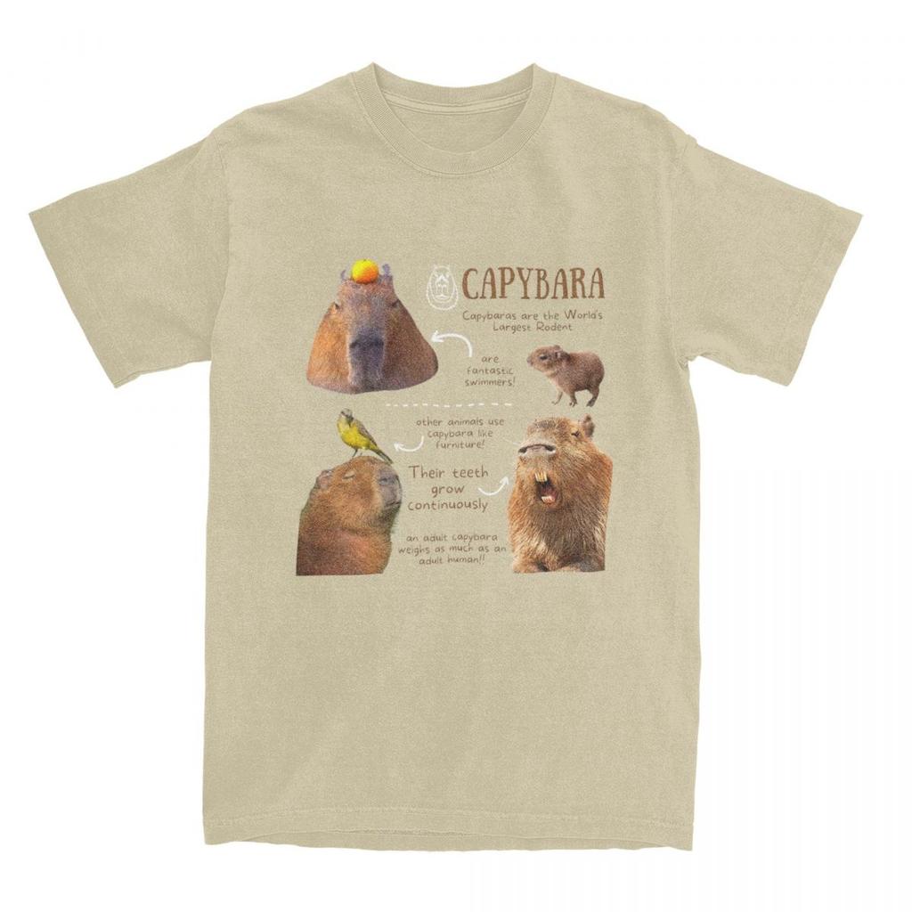 Crazy Capybara Fun Facts T-Shirts Men Women Cotton Cute Capybaras Tees Shirt Gift Idea Clothes
