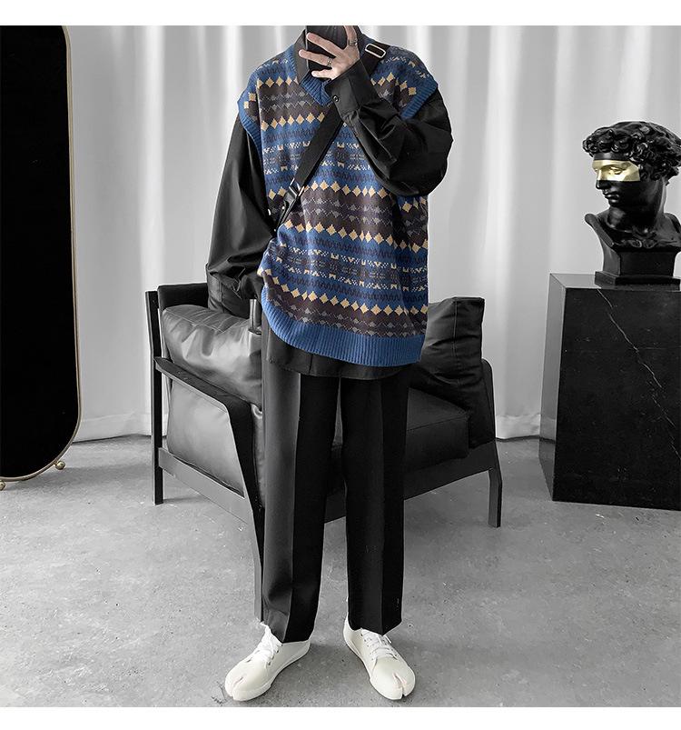 Men's Retro French Style Sleeveless Knit Vest