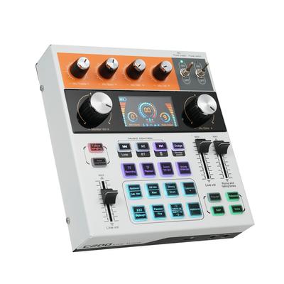 C200 Live Soundkarte Multifunktions-Audiomixer Soundkarte Mischpult BT Begleitung für Live