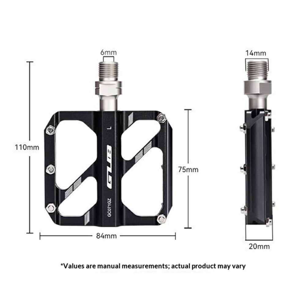 GUB GC071 GZ 1 Pair Aluminum Alloy Pedals Anti Slip Triple Bearing Pedals with Hex Wrench for Mountain/Road Bike