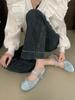 Vintage 2025 autumn shallow mouth single shoes women's new French fairy style ballet bow flat Mary Jane shoes