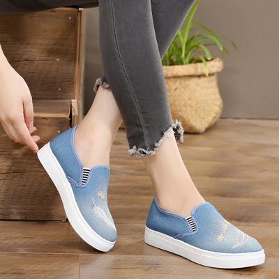 Shoes For Women Loafers Canvas Woman Footwear Slip On High Platform Spring Designer Stylish Promotion 2024 New Low Price A