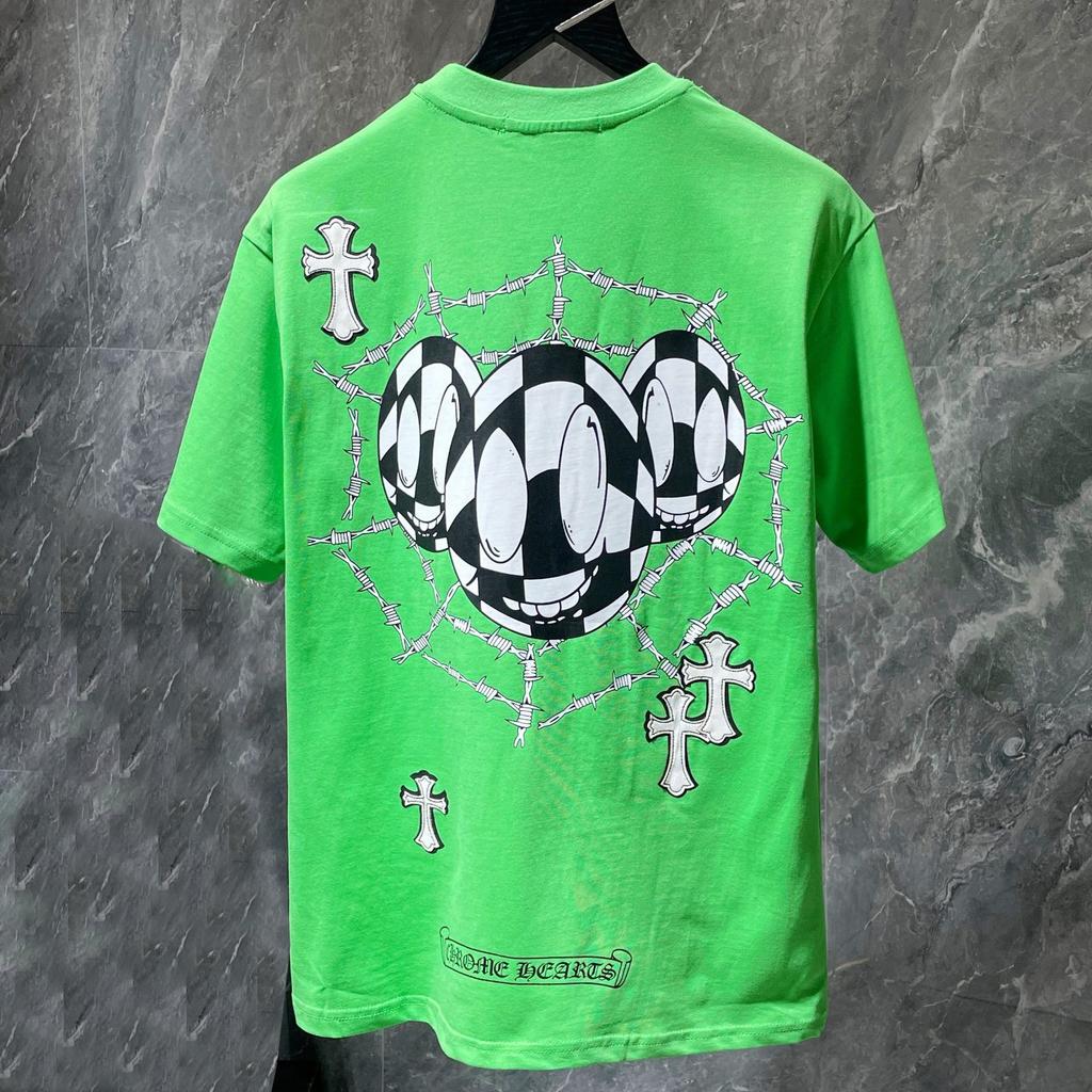 8553 CHROME HEARTS Estate 2026 Nuova T-shirt di Cotone di Alta Qualità Girocollo Larga Taglia Grande da Uomo e Donna T-shirt per Coppia