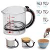 4-in-1 Verstellbarer Messbecher Messbecher aus Glas ohne Kleckern mit Schaberkanten Multifunktionaler Küchenhelfer zum Backen Kochen