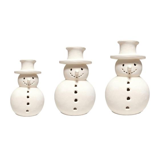 Light Up Snowman Christmas Decor LED Lighted Handmade White Snowman Figurine Winter Rustic Tabletop Ornaments for Holiday Home Decor