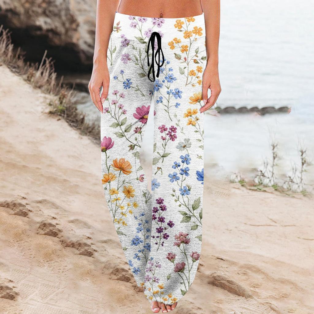 Dames Mode Losse Pasvorm Trekkoord Elastische Taille Casual Geprinte Broek