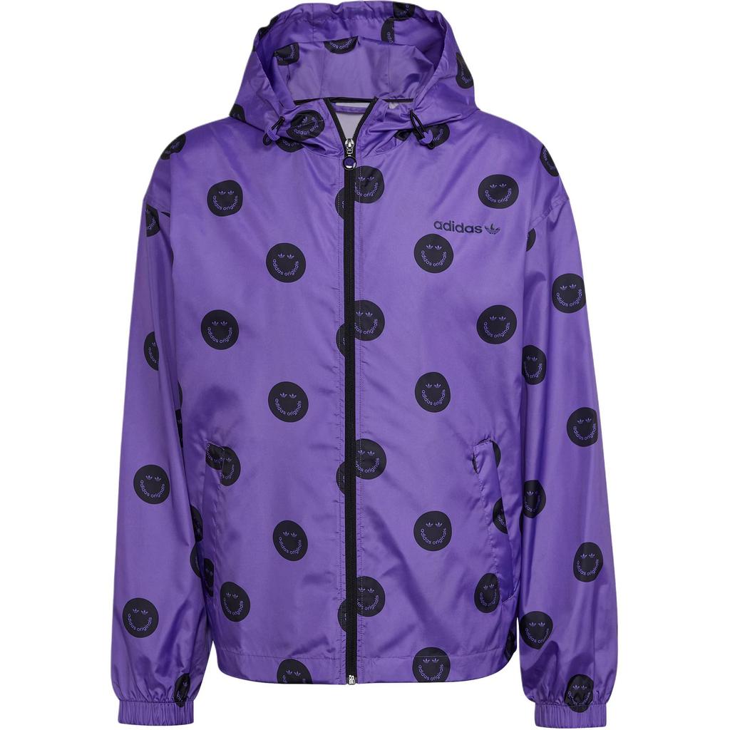 Adidas Originals Allover Print Windbreaker Men Jacket Purple HN0395