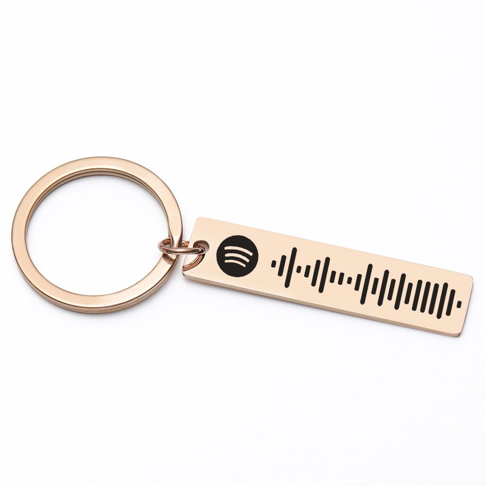Personalized Stainless Steel Spotify Music Scan Code Keychain Pendant