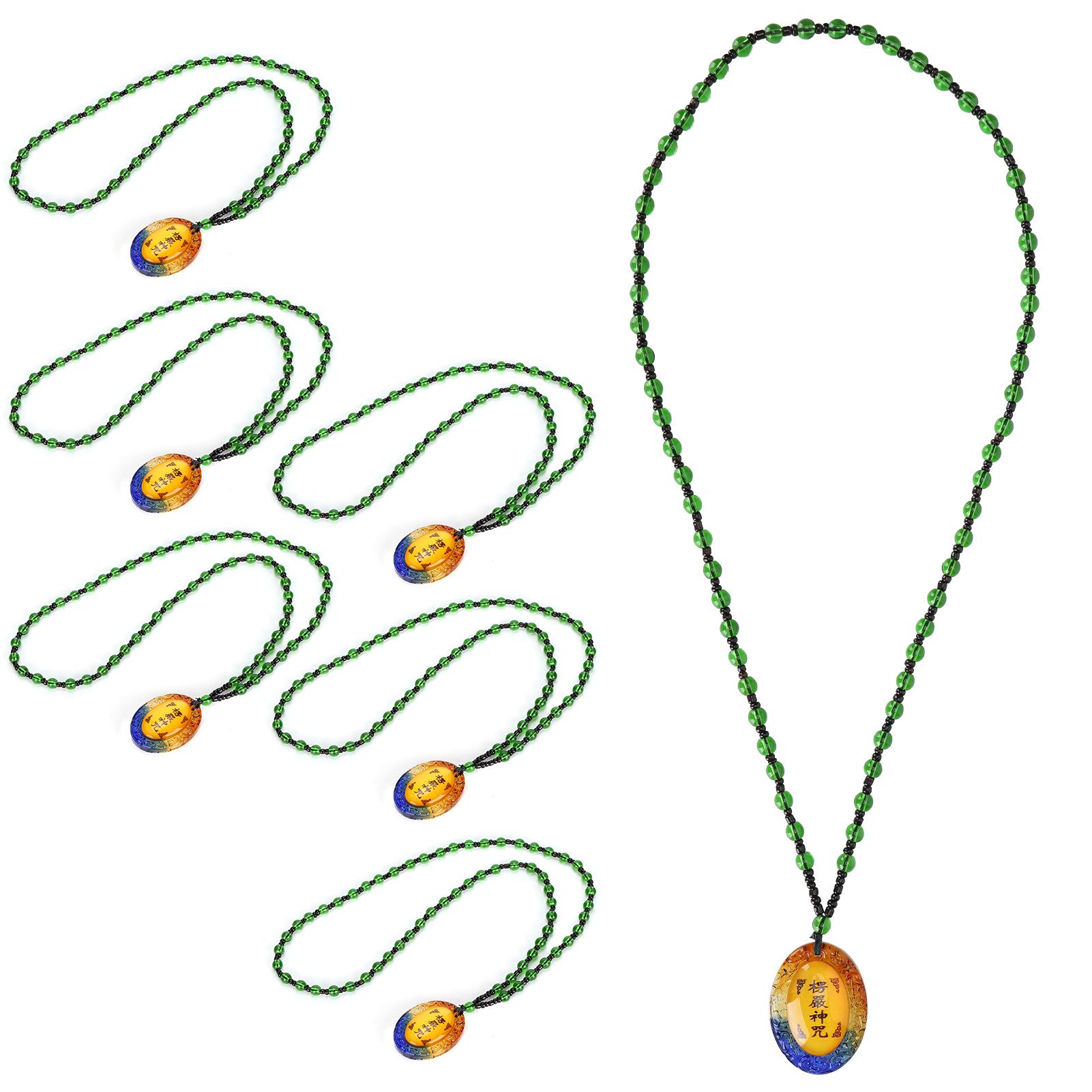 

6PCS Crystal Necklace Exquisite Ornament for Birthday Present Buddhist Faith Friend