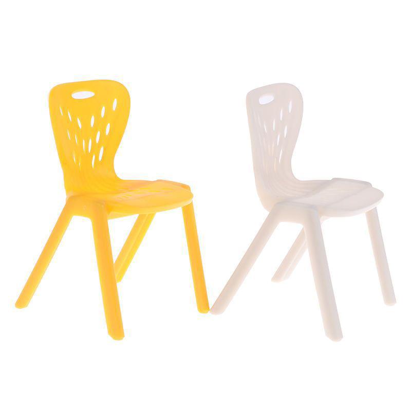 2Pcs Dollhouse Leisure Chairs Plastic Hole Backrest Chairs Miniature Furniture Photo Props Doll Accessories Mini Backrest Chairs