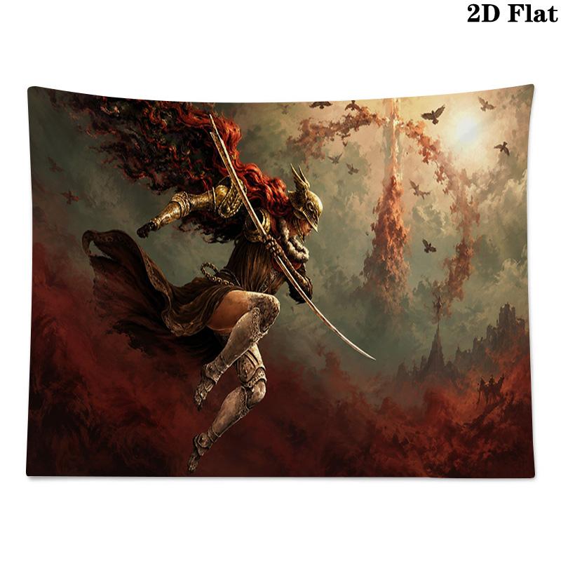 ELDEN RING Wall Tapestry Aesthetic Wall Hanging Printed Fabric Blanket Decorative Tapestries for Bedroom Living Room Home Decor