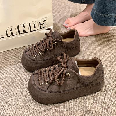 Ballerinaskor Kvinnor Loafers Skor Snörning Mocka Designer Sportskor 2025 Mode Casual Dam Sneakers Höst Nya Zapatillas De Mujer