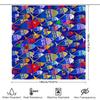 Colorful Fish Print Shower Curtain Creative Blue Background With Multiple Designs Bathroom Decor For Kids Adults