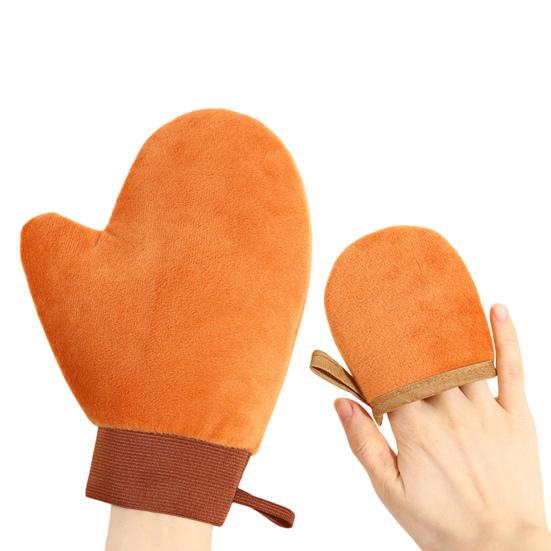 2Pcs/Set Body Lotion Gloves Self-Drying Design Non-Stick Quick-Drying Reusable Flocking Material Apply Lotion Body Care Gloves
