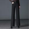 Drapey High-Waisted Wide-Leg Suit Pants for Women: Plus Size, Slimming, Perfect for Spring/Autumn, Ideal for Middle-Aged Mothers