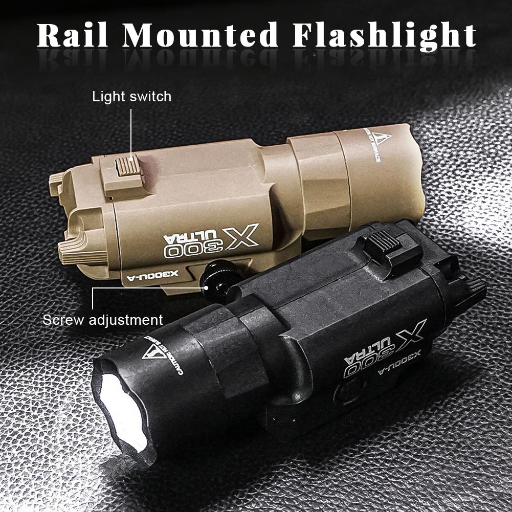 MultiFunctional X300U Scout Light Gun Light Lanterna Rifle Strobe Flashlight Fit 20mm Rail Airsoft Hanging FlashlightHunting