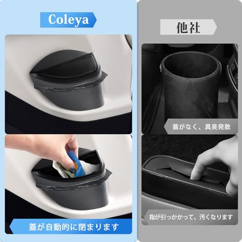Coleya Sliding Door Box for Toyota Alphard 40 Series/Vellfire 40 Series (2023~) - 2nd Row Trash Can, Push-Type Door Trash Can, with Flavor Bag, 2-Pack