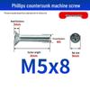 White Zinc Plated Cross Recessed Countersunk Head Screws & Bolts, Machine Thread, M3-M12