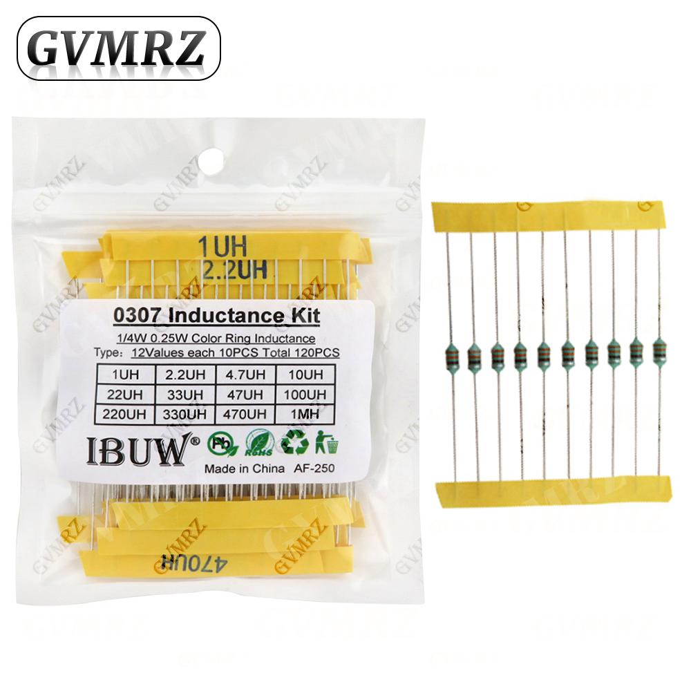 Color Ring Inductor Assortment 0307 1/4W 0410 1/2W 1UH 10UH 100UH Inductors Inductors Assorted Set Kit