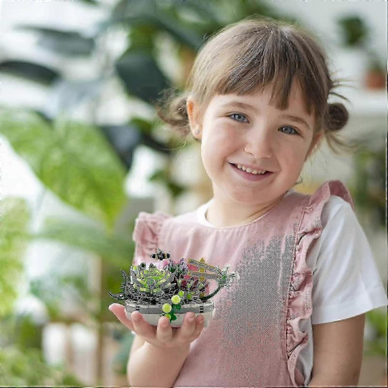 Mini Succulent Bonsai Tree Building Block Set Cherry Blossom Tree House Toy Set