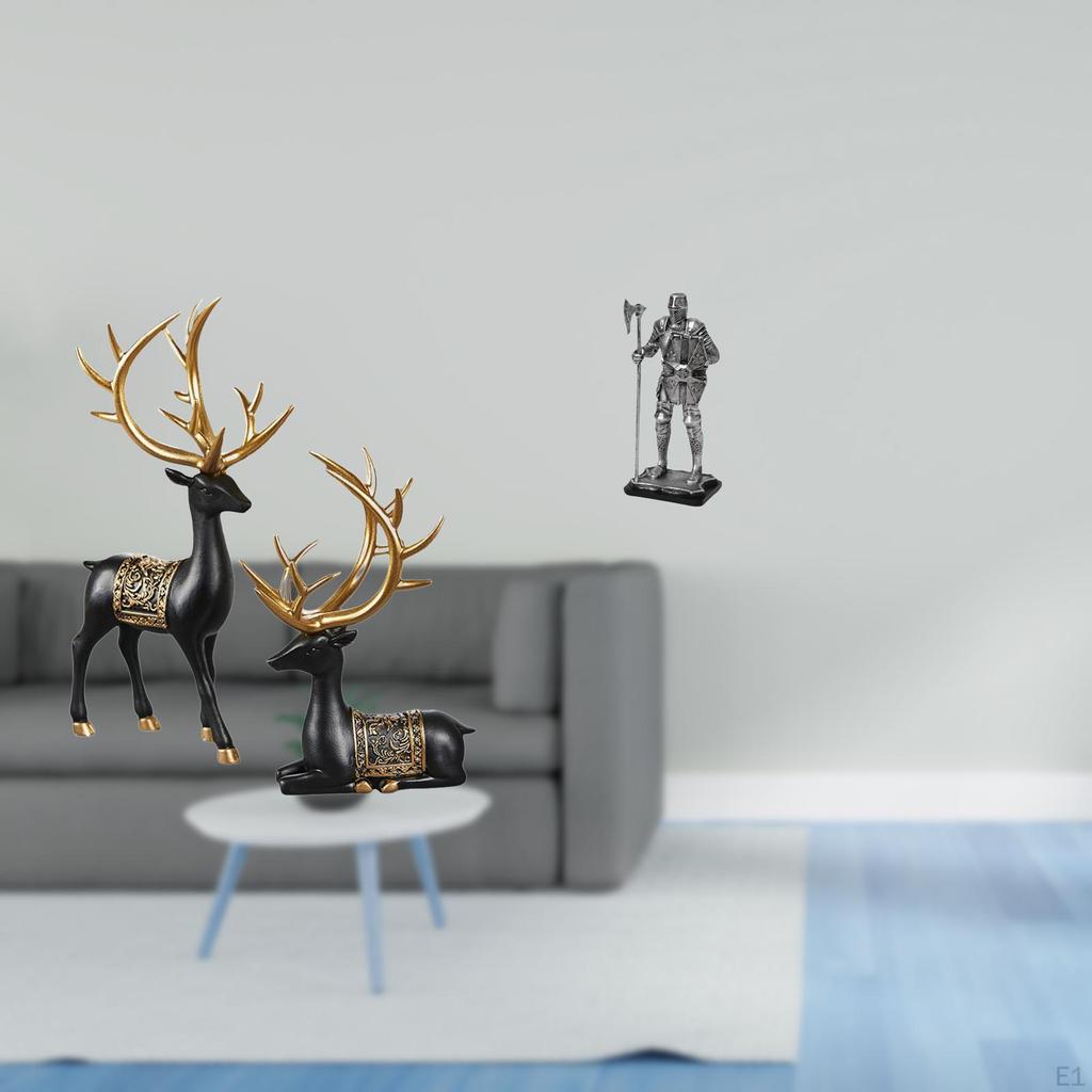 Majestic Reindeer Knight Resin Sculpture Elegant Elk And Figurine Collection for Tabletop
