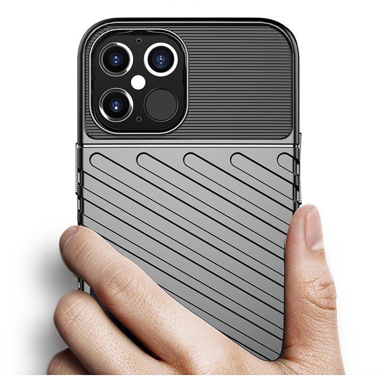 Thunder Case Elastyczne Pancerne Etui Pokrowiec Iphone 12 Pro Max Czarny