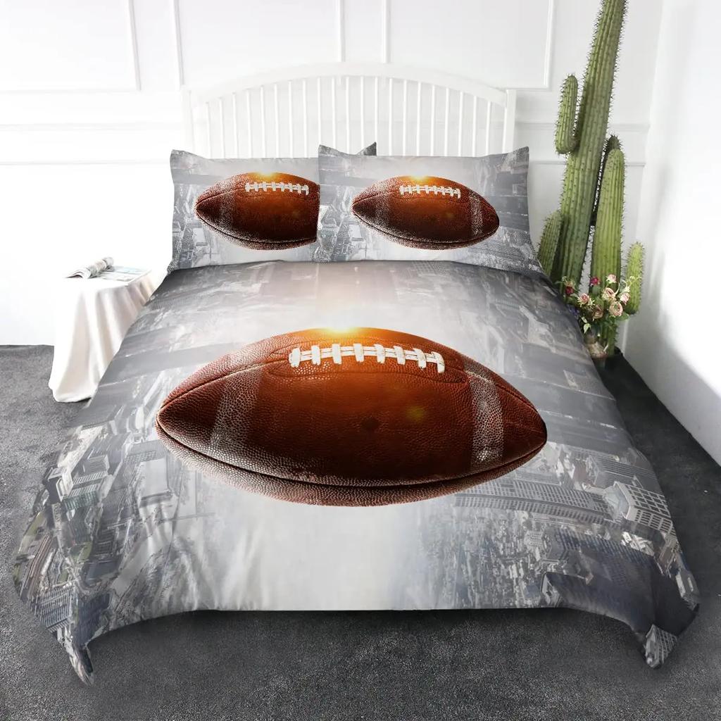 American Football Rugby Bedding For Boys Girls Kids Teens Ball Sports Game Duvet Cover Room Decoration Tie Dye Geometric Hexagon