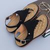Large Size Tassel Leakage Toe Women's Sandals with Metal Needle Buckle Soft Sole Clip Toe Wedge  Zapatos De Mujer