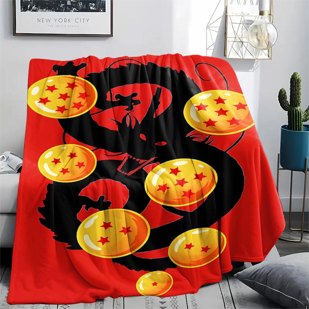 Coperta in Flanella con Stampa Personaggi Dragon Ball, Alta qualità Confortevole per Tutte le Stagioni, Arredamento per la Casa, Calore e Comfort, Perfetta per Regali di Natale
